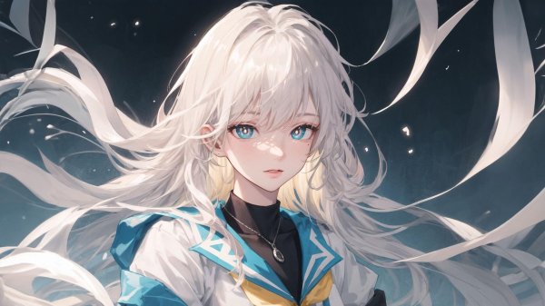 белые волосы аниме