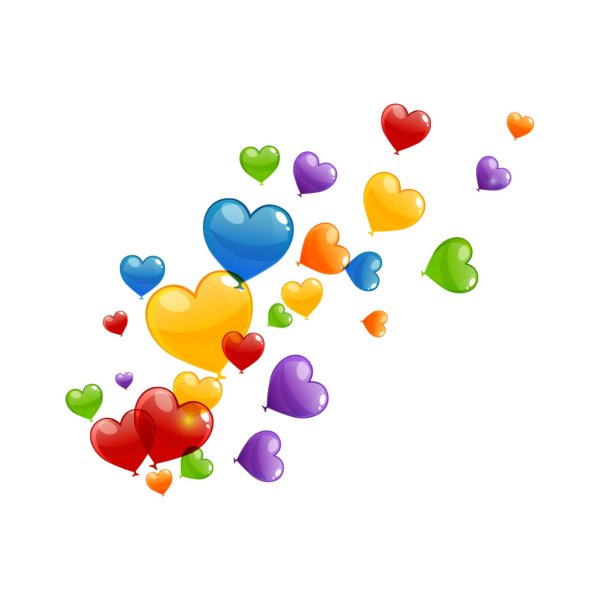 сердечки цветные