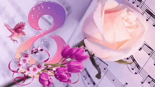 ноты и цветы