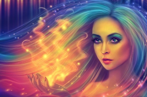 радужные волосы