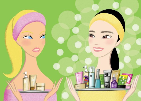 девушка с косметикой