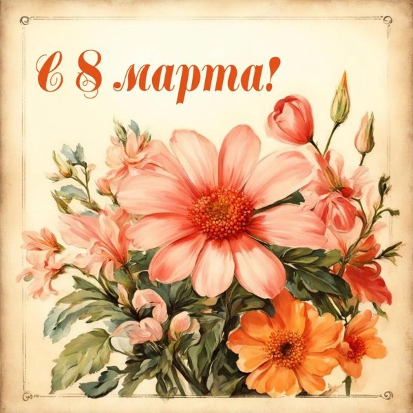 советская открытка к 8 марта