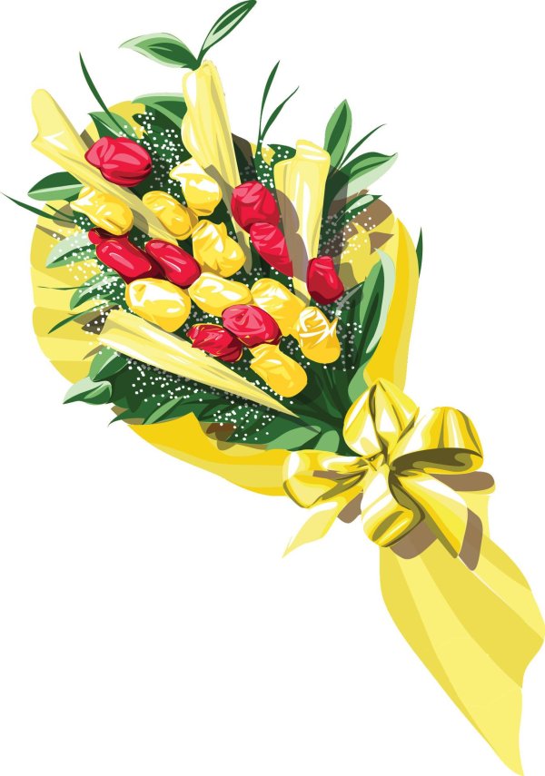 корпоративные букеты из тюльпанов