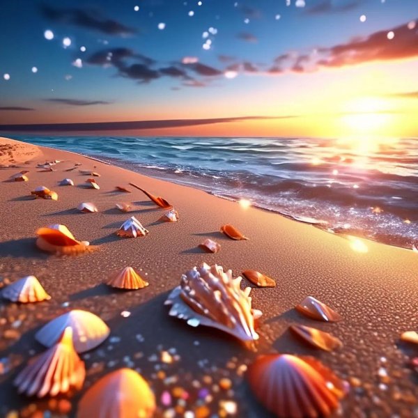 ракушки на берегу