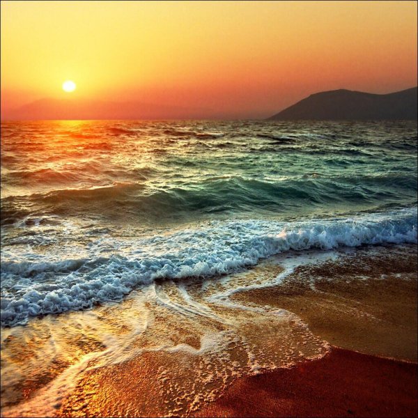 закат на пляже