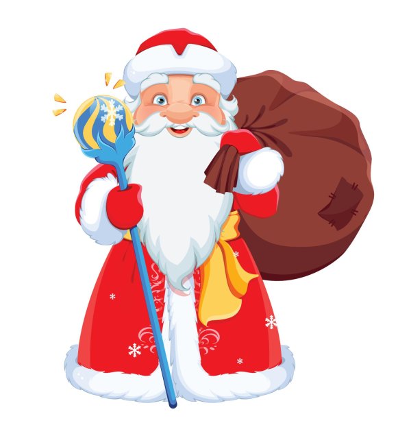 дед мороз машет