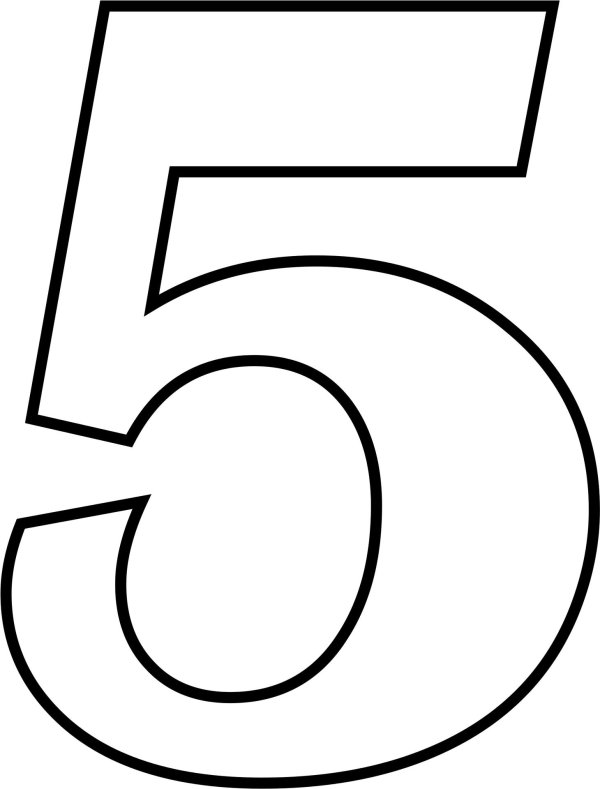 цифра 5 трафарет