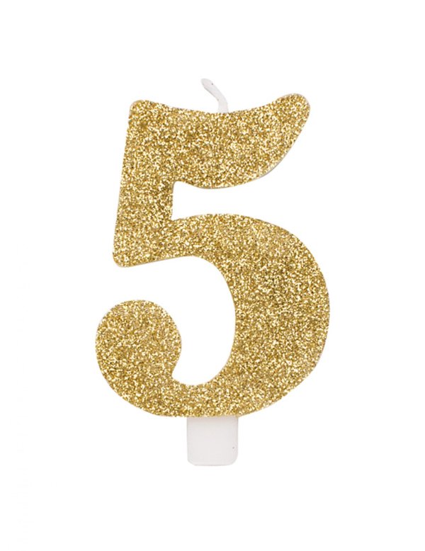 свеча для торта золотая