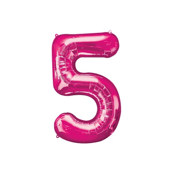 цифра 5 фуксия фольга