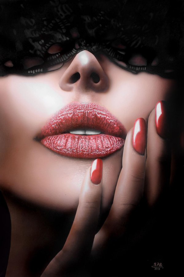 девушки с красными губами