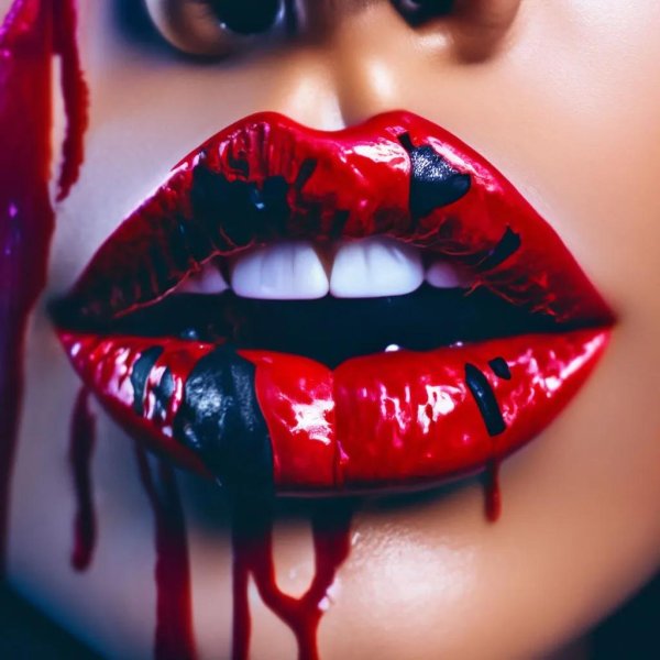 помада на губах