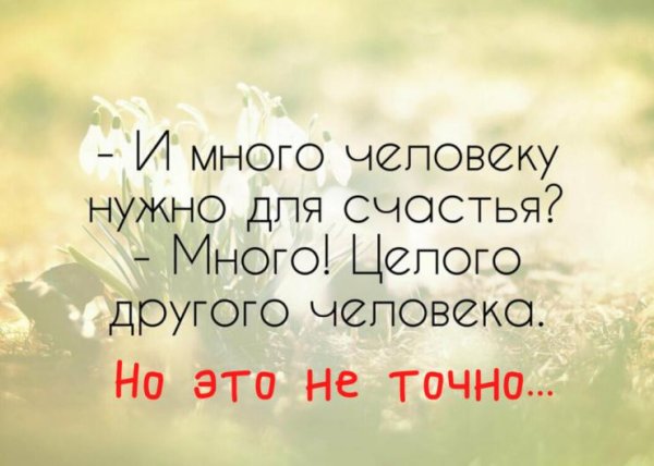 человеку так мало надо для счастья но увы