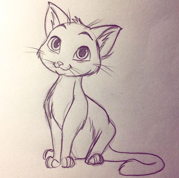 коты аристократы рисунок карандашом