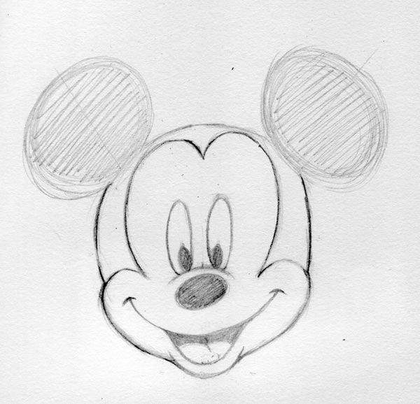 микки мауса карандашом