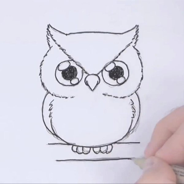 рисовать сову поэтапно
