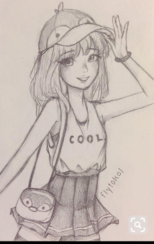 рисунок девочек карандашом