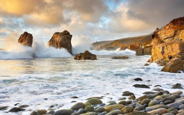 прибой скалы