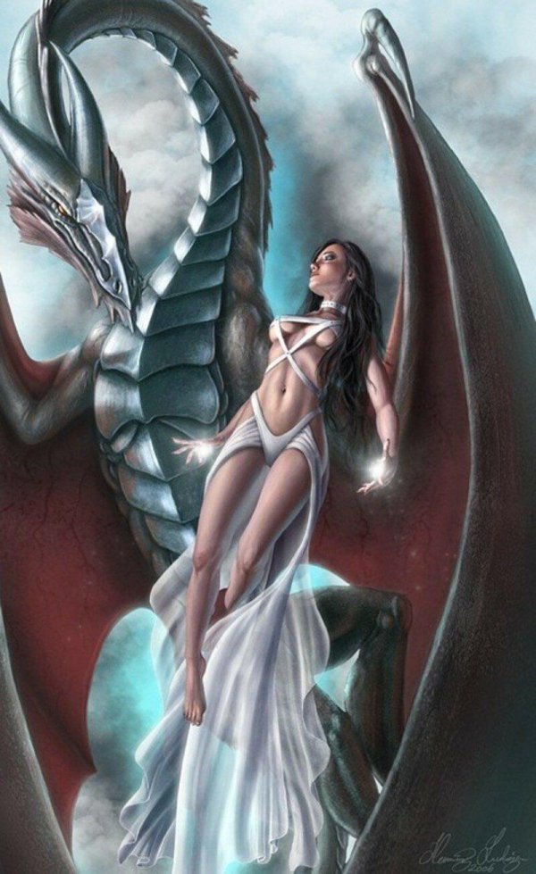 девушка с драконом