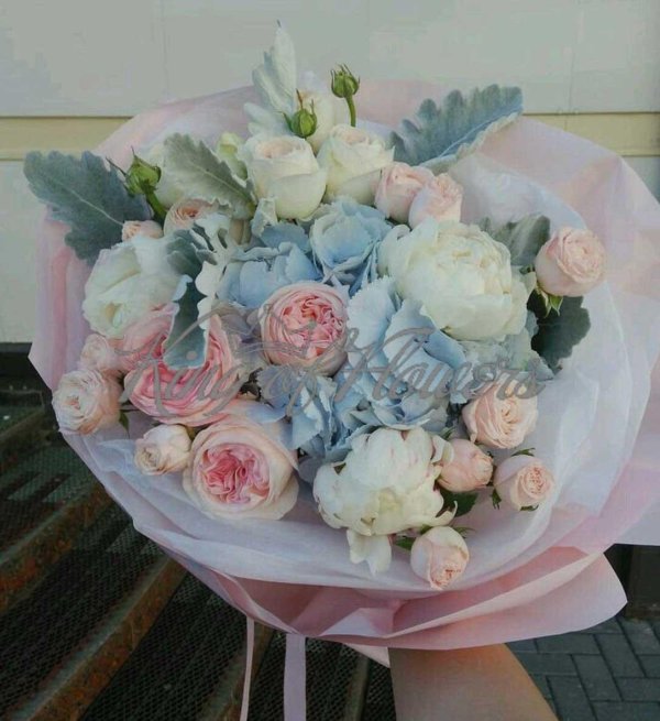 букет пионы розы гортензия