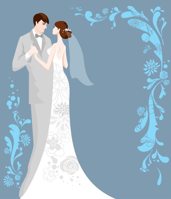 жених и невеста рисунок