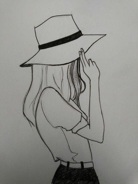 рисунок девушек карандашом