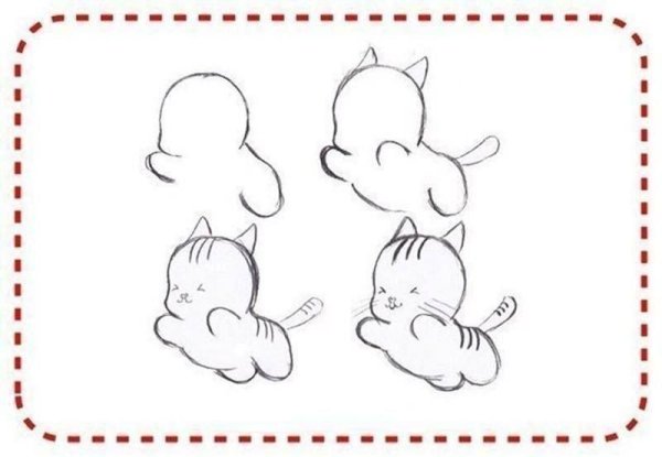 поэтапное рисование котенка для детей