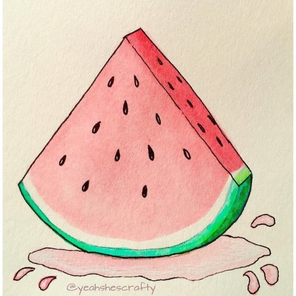 арбуз рисунок легкий