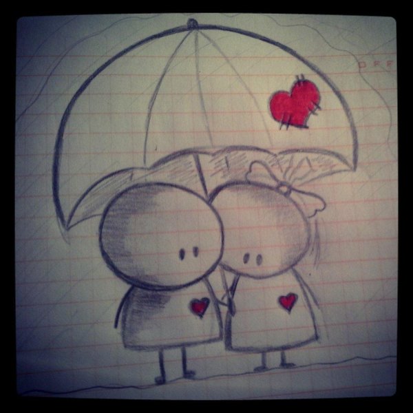 легкие рисунки про любовь