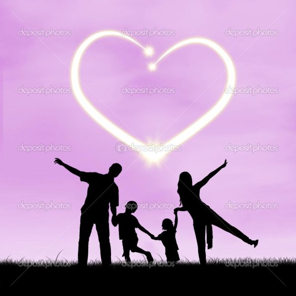 силуэт семьи