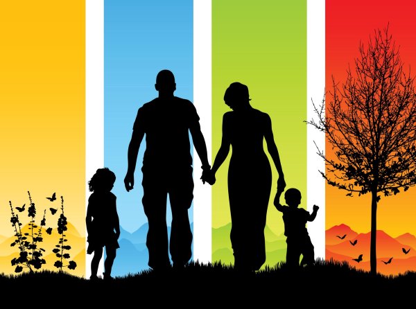 семья силуэт