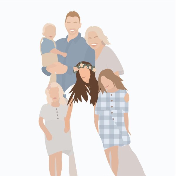 Семья с детьми нарисованные