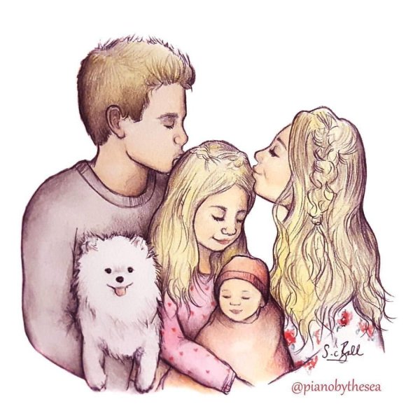 милые иллюстрации семьи