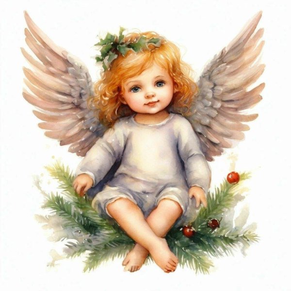 рождественские открытки с ангелочками