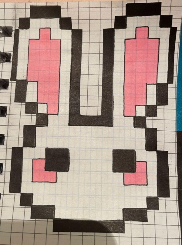 рисование по клеткам заяц