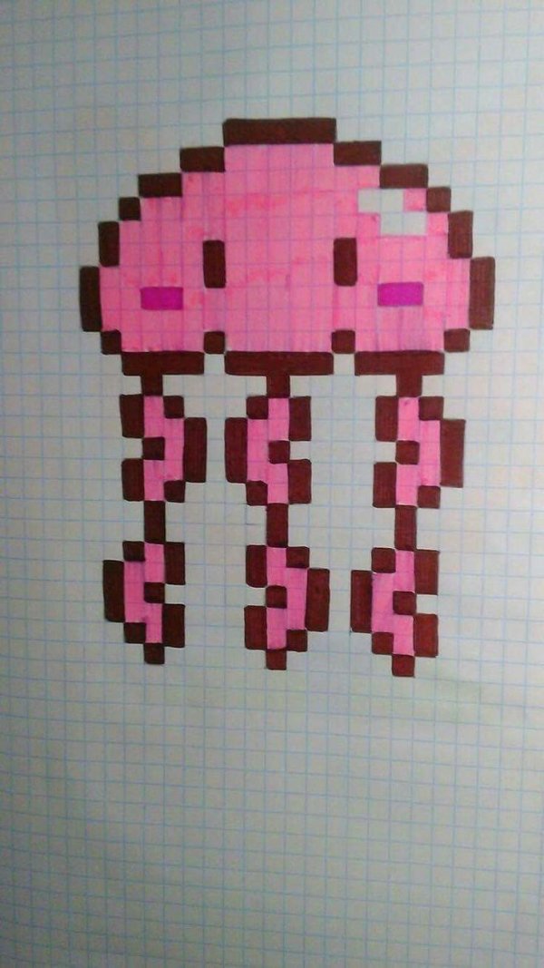рисунки по клеточкам розовые