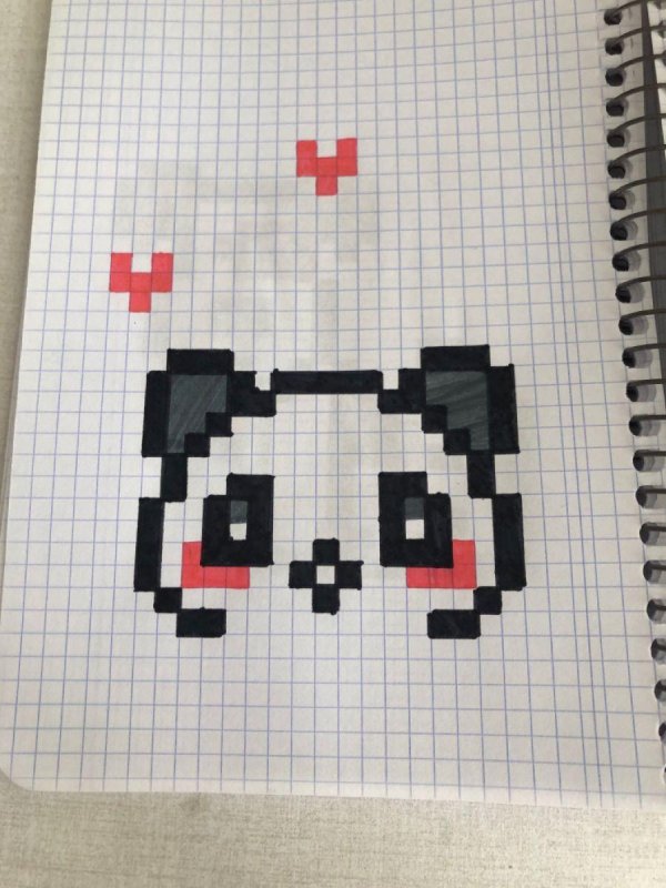 рисунки по клеткам панда