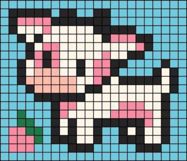 корова по клеточкам