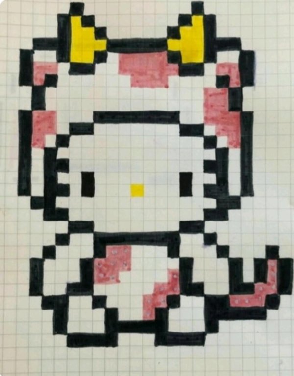 хеллоу китти по клеточкам