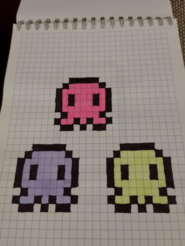 рисунки в клеточку маленькие