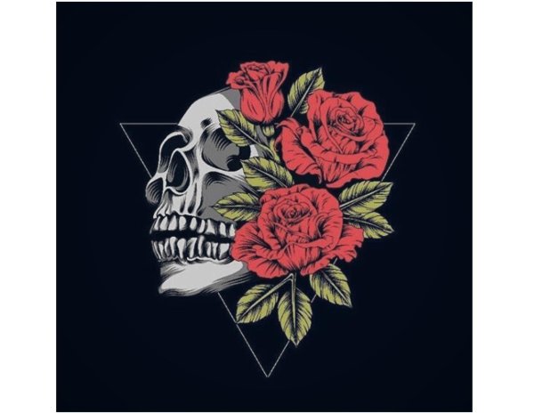 черепа с цветами
