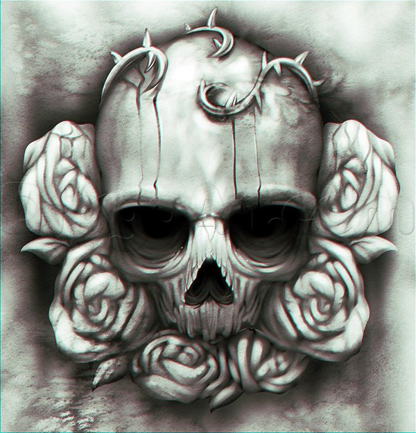 чикано эскизы черепа