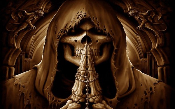 скелет в капюшоне