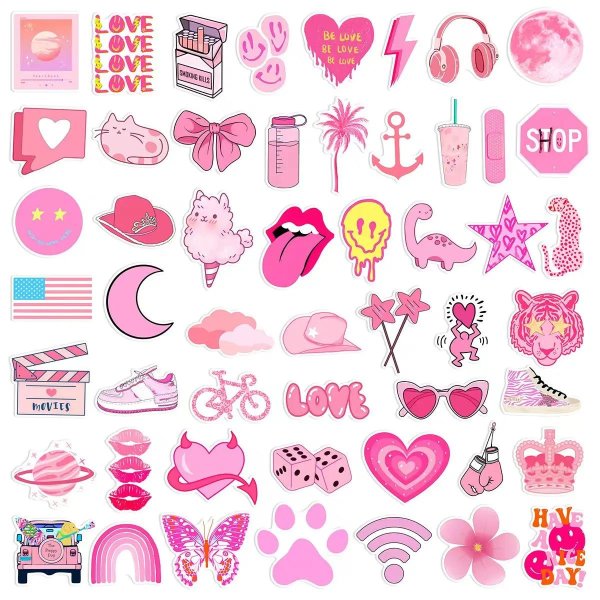 наклейки эстетика розовый