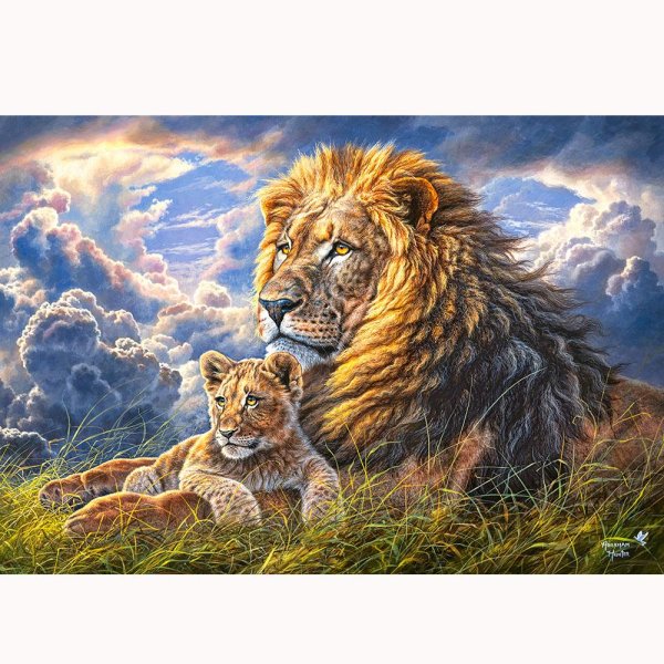 лев со львенком