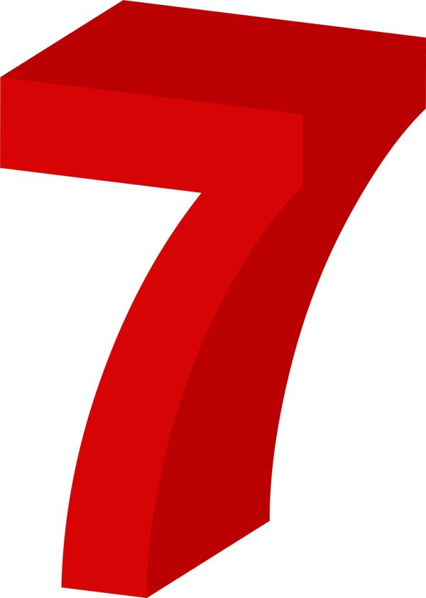 цифра 7 красная