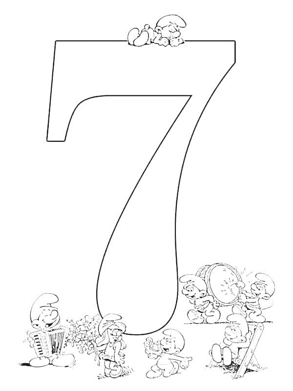 цифра раскраска для детей