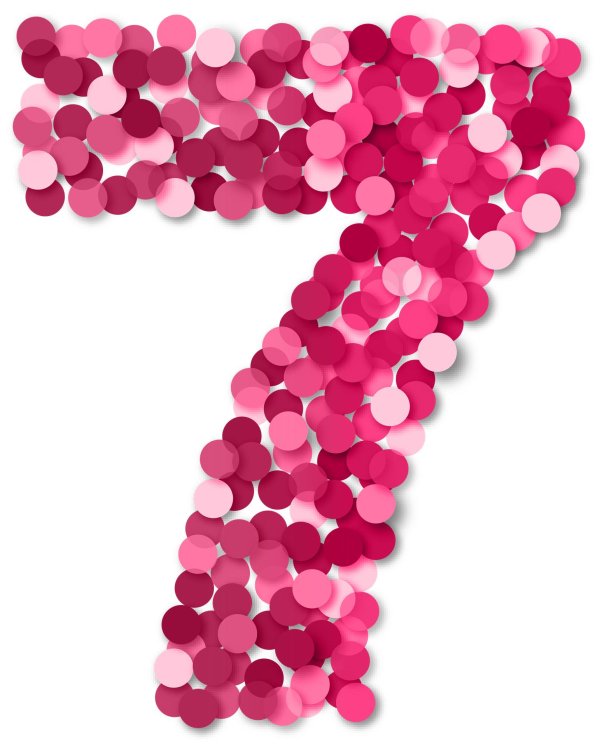 розовые цифры