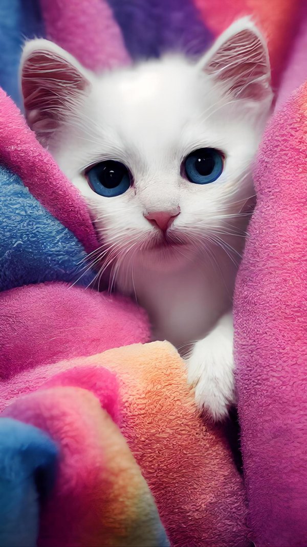белый голубоглазый котенок