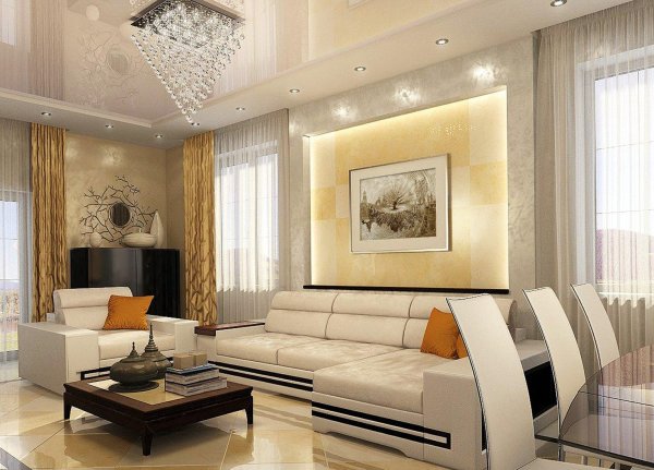 красивый дизайн гостиной