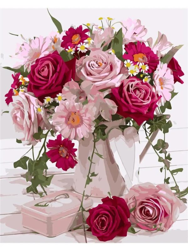 валберис интернетмагазин картины по номерам на холсте 40х50 розы